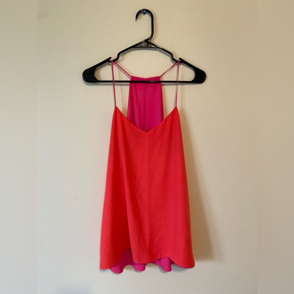 EXPRESS Reversible Tank Top in Coral/Hot Pink - Size M